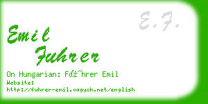 emil fuhrer business card